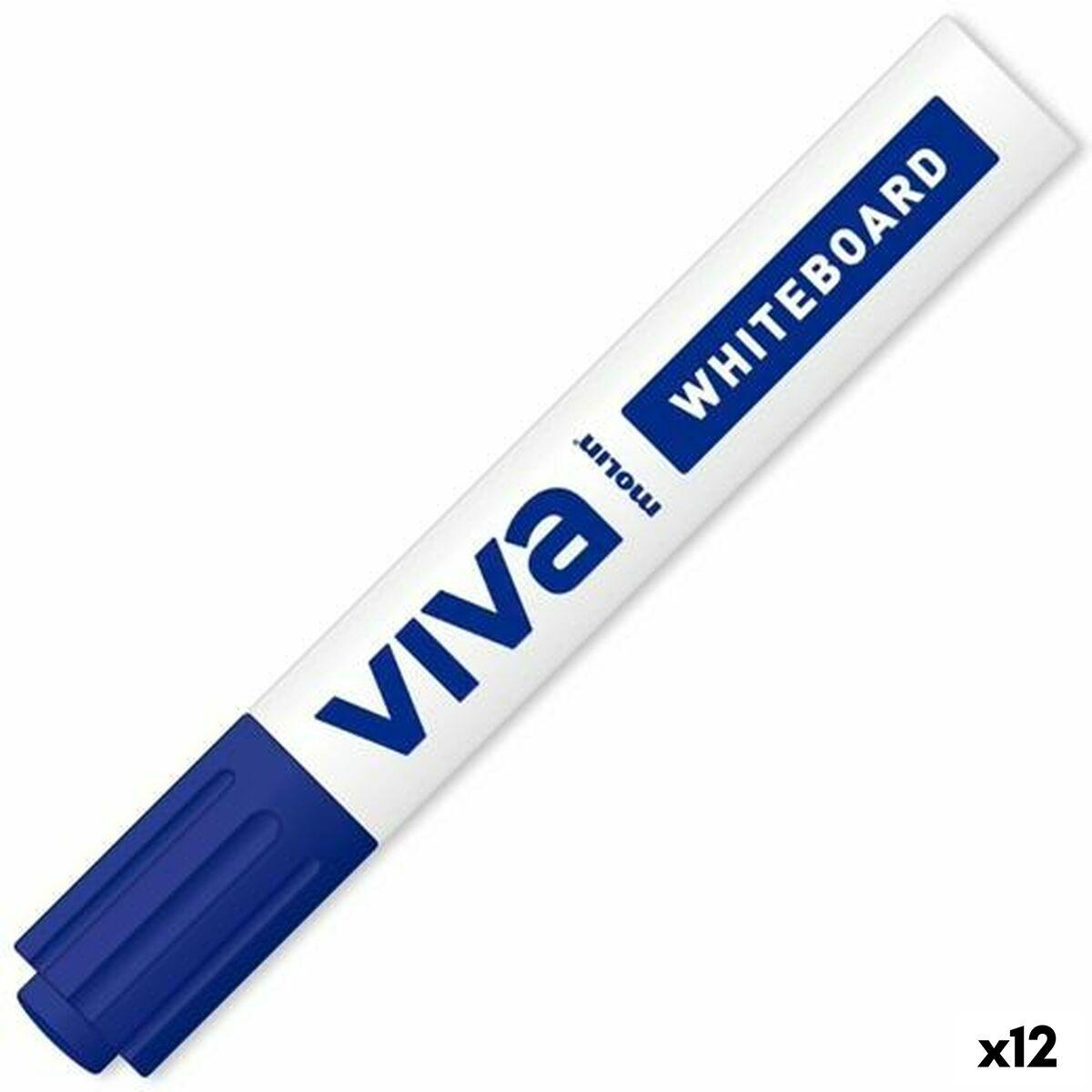Molin Viva whiteboard-pen - blå, 12 stk.