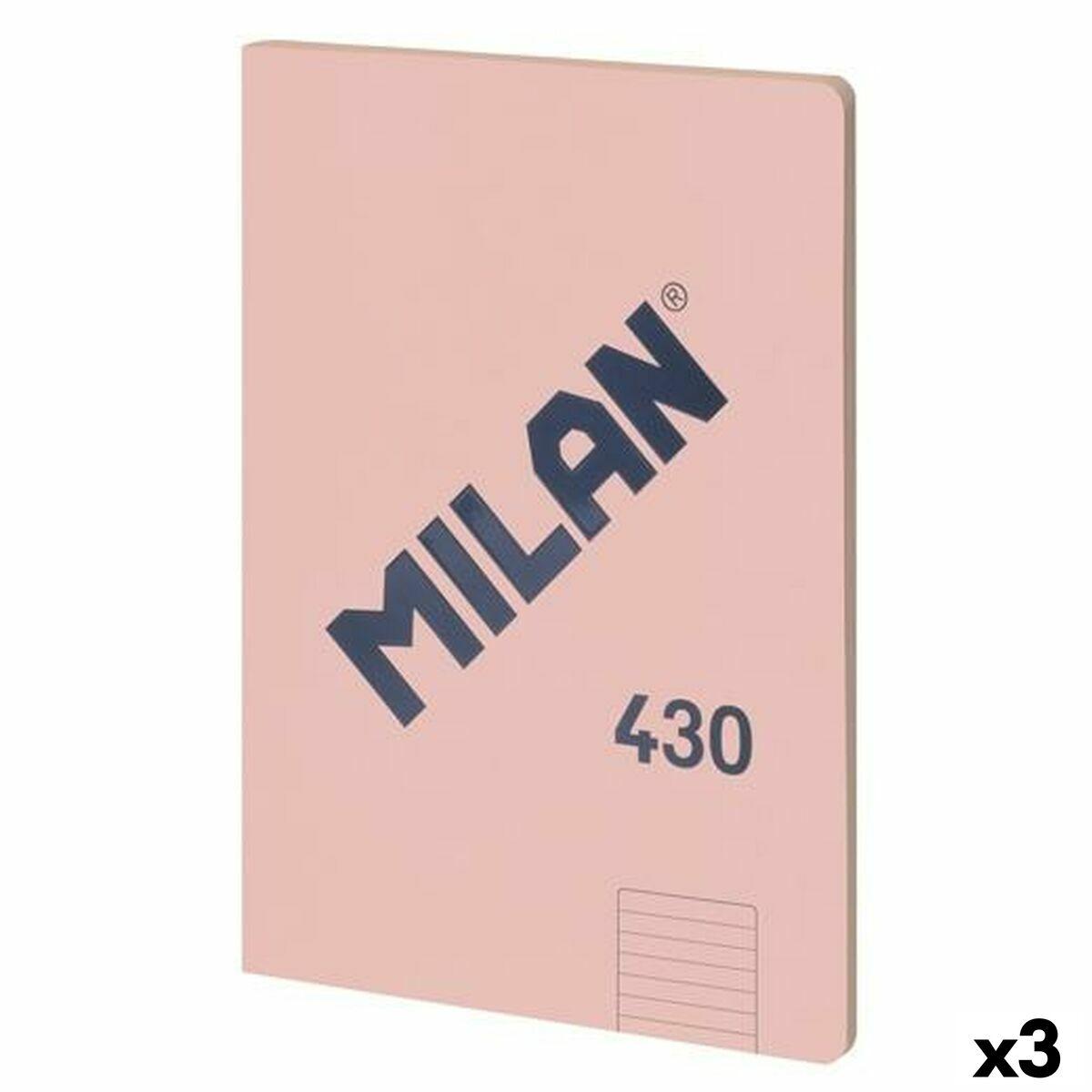 Milan Notesbog 430 - A4, 48 ark, pink (3-pak)