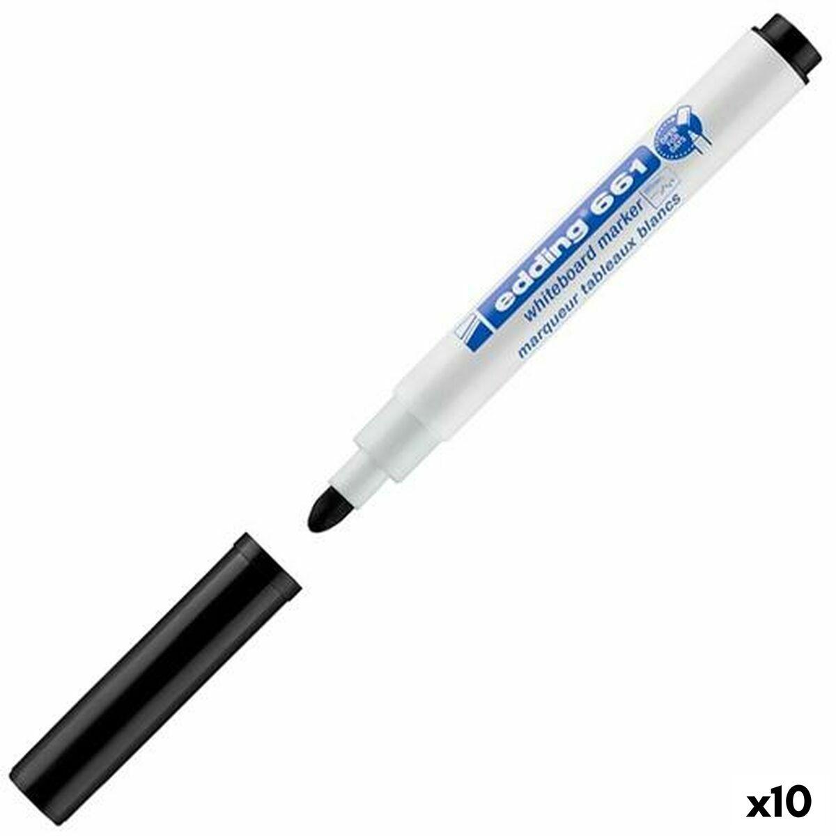 Edding 661 whiteboard-tuscher - sort, 1-2 mm (10 stk.)