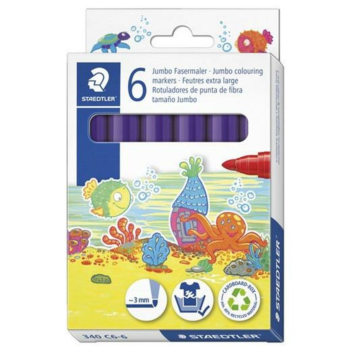 Staedtler Noris Club jumbo markører - Violet, 6 stk.