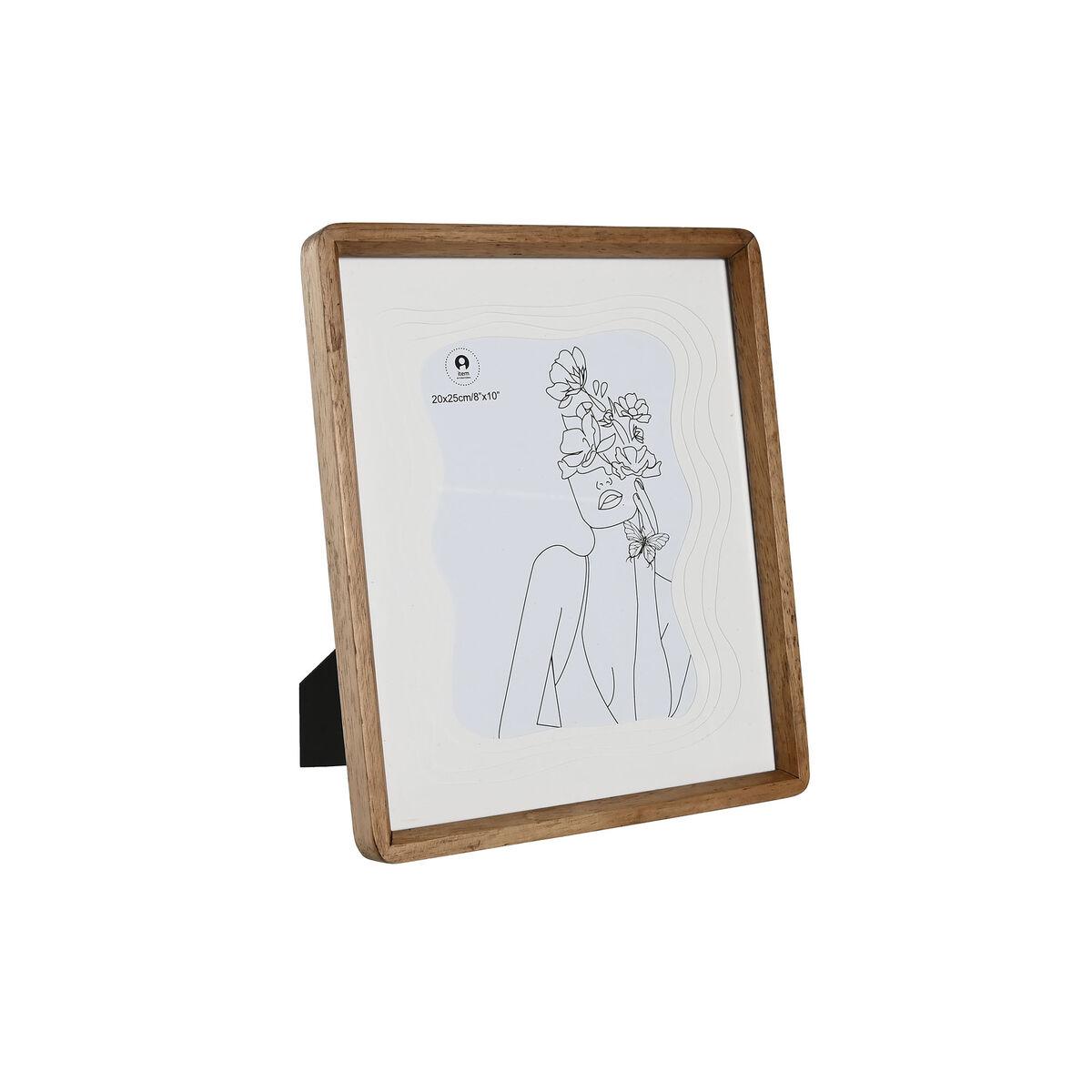 Fotoramme - hvid/brun, krystal & akacie, skandinavisk, 27 × 2,8 × 32 cm