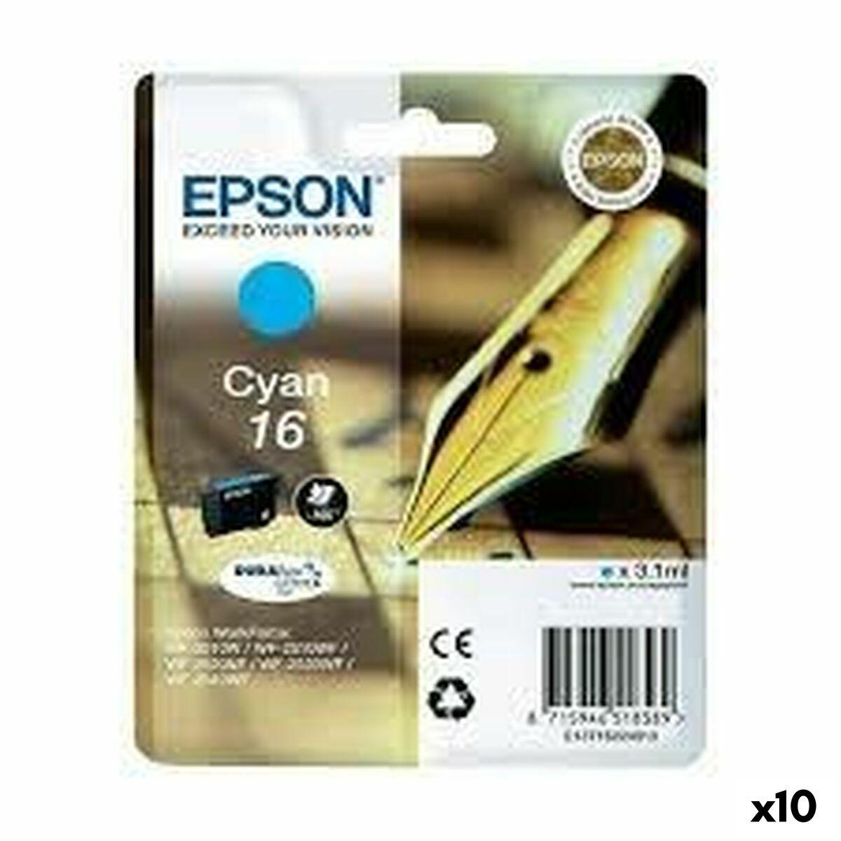 Epson 16 Cyan - original blækpatron (pakke med 10)