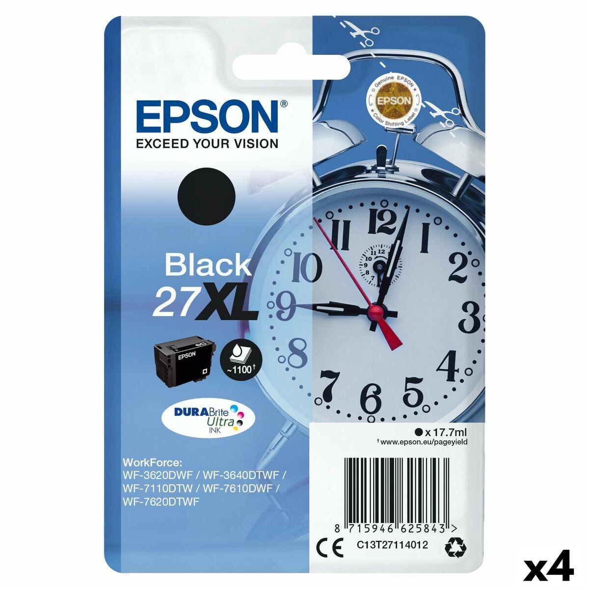 Epson 27XL sort blækpatron - original, pakke med 4