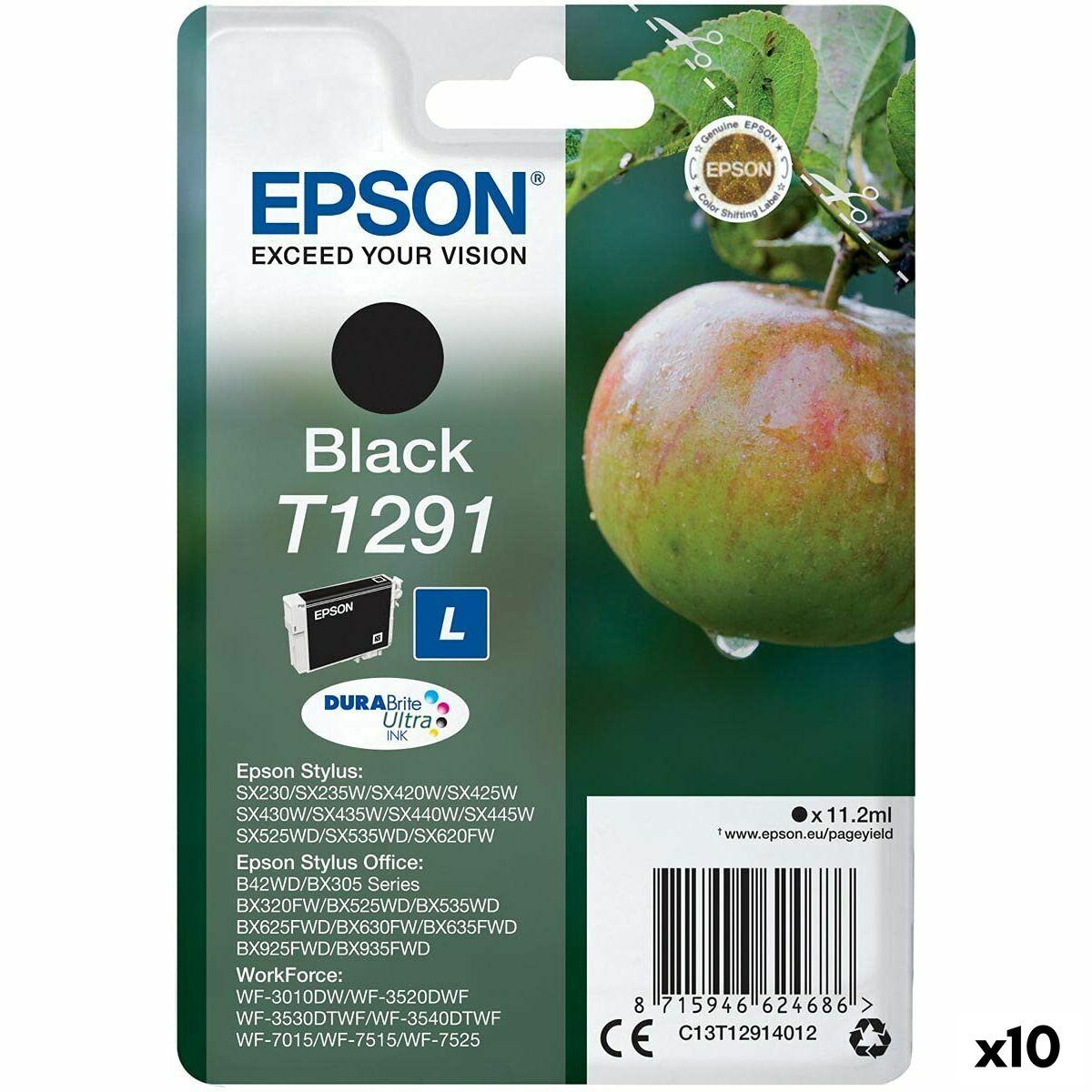 Epson T1291 original blækpatron - sort, pakke med 10