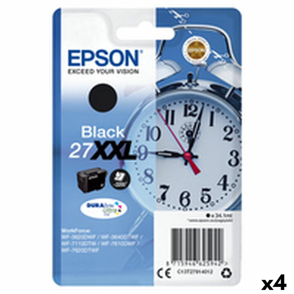 Epson 27XXL sort blækpatron - Original til WorkForce (4-pak)