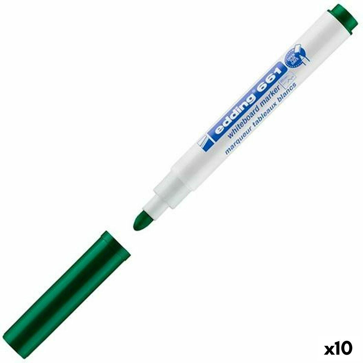 Edding 661 whiteboard-pen - grøn, 10 stk.