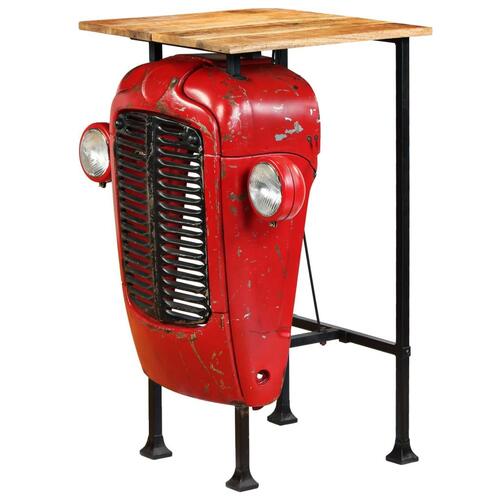 Traktor-barbord i massivt mangotræ rød 60 x 60 x 107 cm
