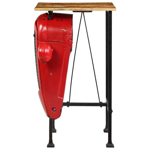 Traktor-barbord i massivt mangotræ rød 60 x 60 x 107 cm