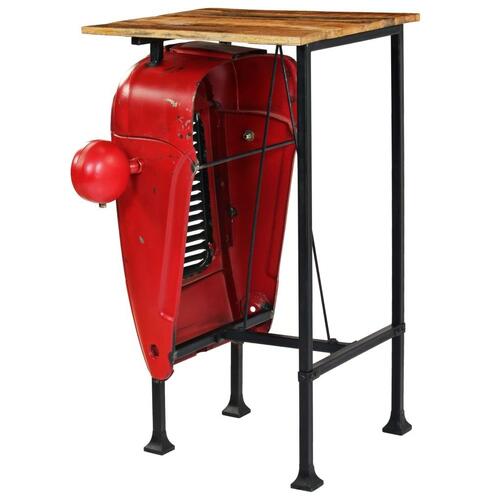 Traktor-barbord i massivt mangotræ rød 60 x 60 x 107 cm
