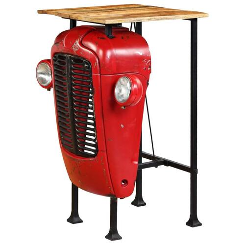 Traktor-barbord i massivt mangotræ rød 60 x 60 x 107 cm