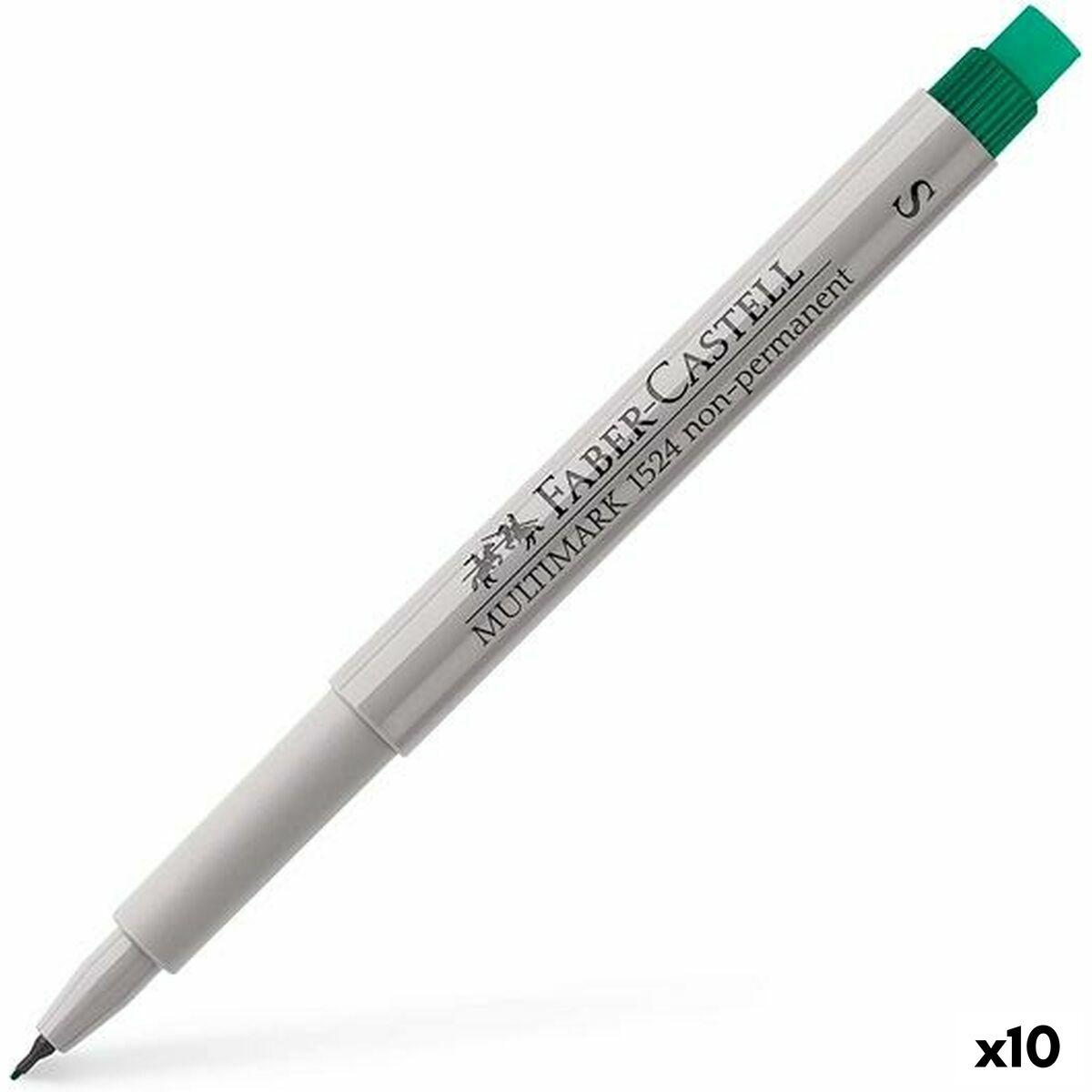 Faber-Castell Multimark 1524 markør - grøn, fin (10 stk.)