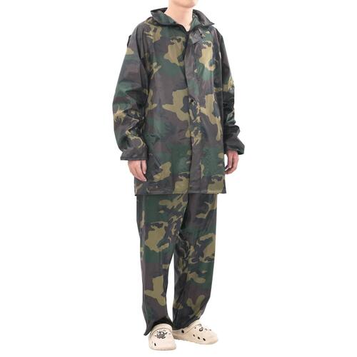 Mænds Camo tryk 2-delt regn kulør med hætte XL