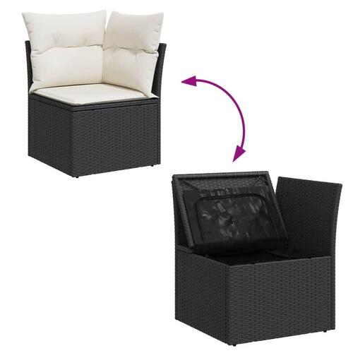 Sofasæt til haven 8 dele med hynder polyrattan sort
