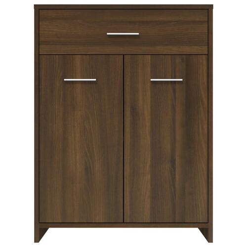 Badeværelsesskab 60x33x80 cm konstrueret træ brun egetræsfarve