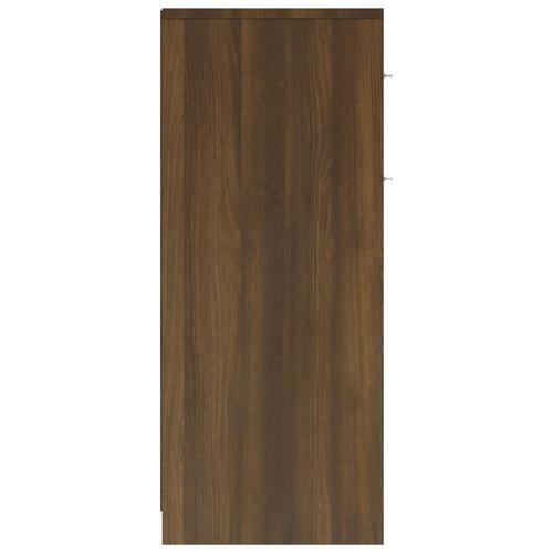 Badeværelsesskab 60x33x80 cm konstrueret træ brun egetræsfarve