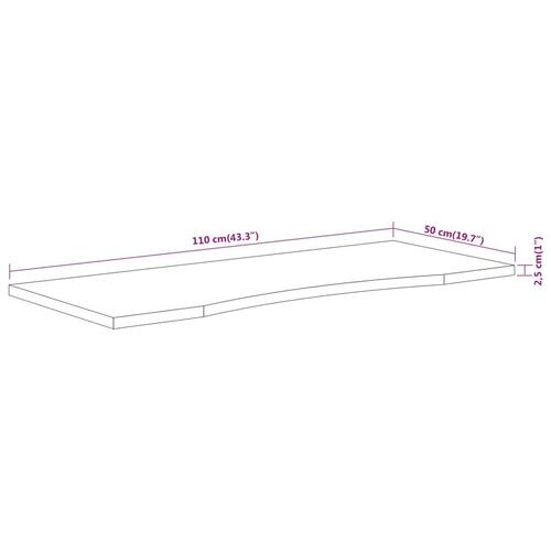 Skrivebordsplade 110x50x2,5 cm rektangulær massivt akacietræ
