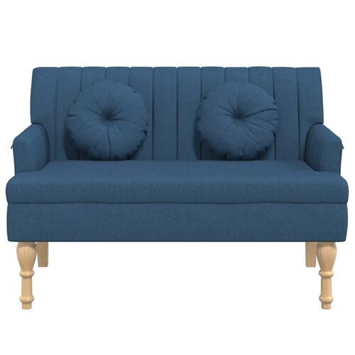 Bænk med hynder 113x64,5x75,5 cm stof blå