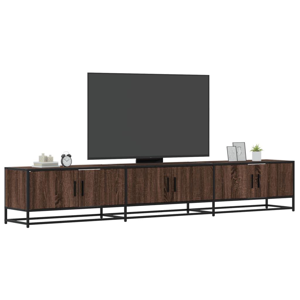 Tv-bord 240x35x41 cm konstrueret træ brun egetræsfarve