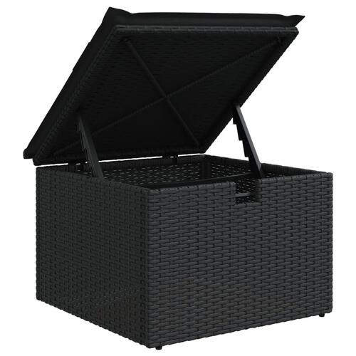 Sofasæt til haven 4 dele med hynder polyrattan sort