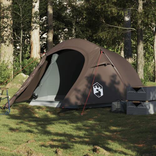 3-personers campingtelt vandafvisende brun