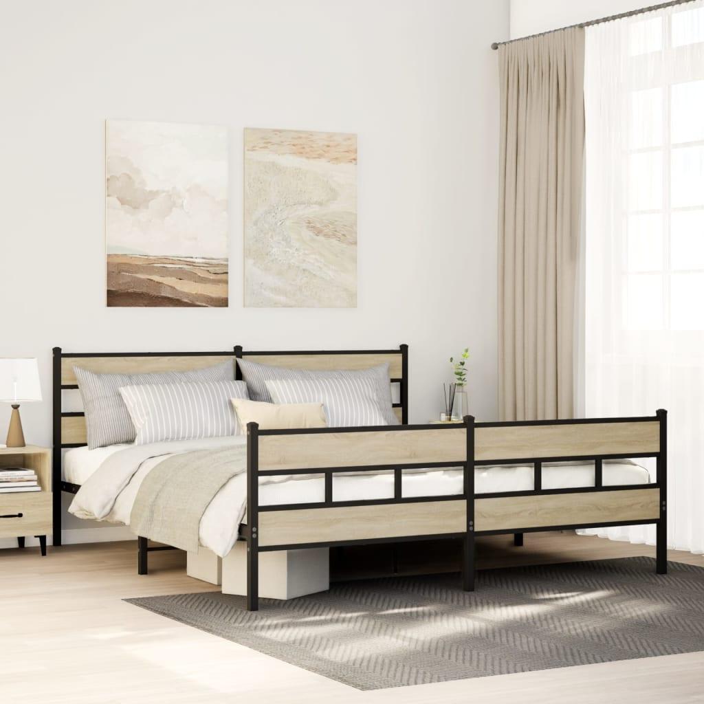 Sengeramme uden madras 180x200 cm metal sonoma-eg billede