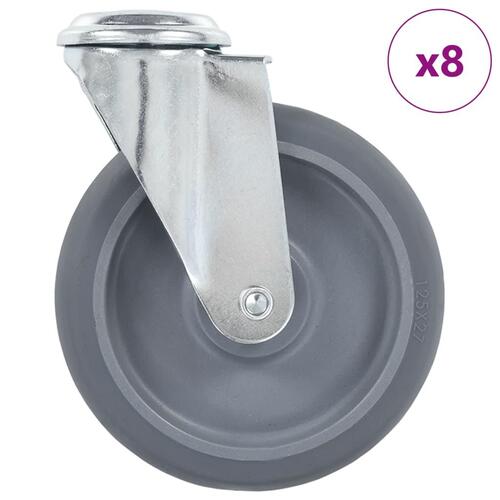 Drejehjul med bolthul 8 stk. 125 mm