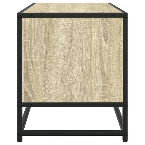 Tv-bord 80x34,5x40 cm konstrueret træ og metal sonoma-eg