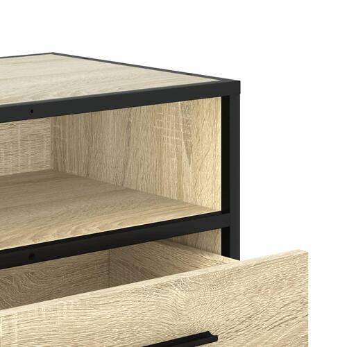Tv-bord 80x34,5x40 cm konstrueret træ og metal sonoma-eg