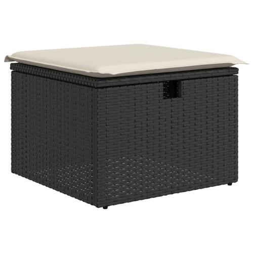 Sofasæt til haven 9 dele med hynder polyrattan sort