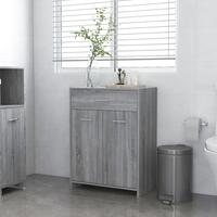 Badeværelsesskab 60x33x80 cm konstrueret træ grå sonoma-eg