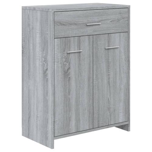 Badeværelsesskab 60x33x80 cm konstrueret træ grå sonoma-eg