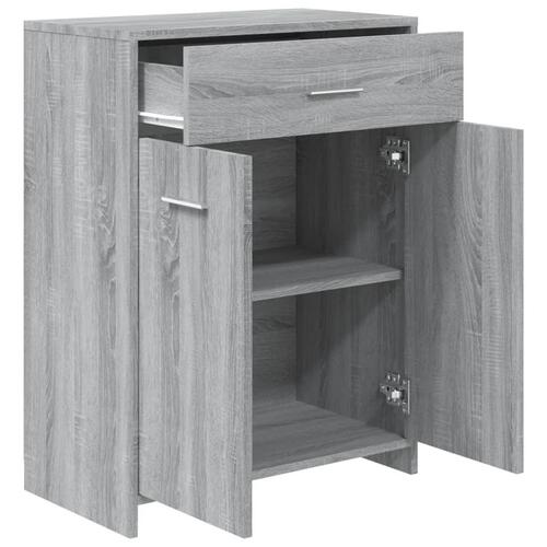 Badeværelsesskab 60x33x80 cm konstrueret træ grå sonoma-eg