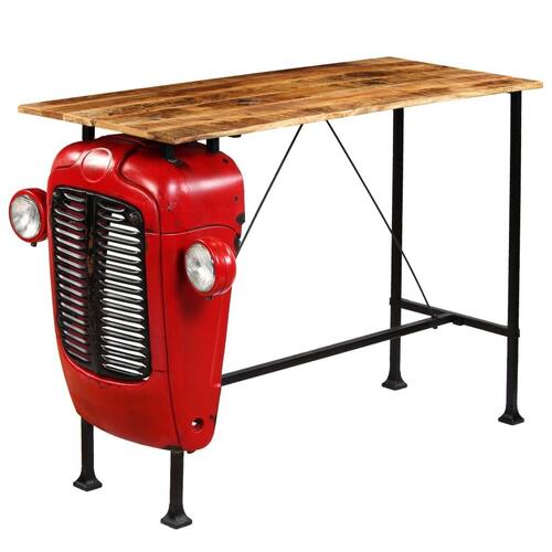 Traktor-barbord i massivt mangotræ rød 60 x 150 x 107 cm