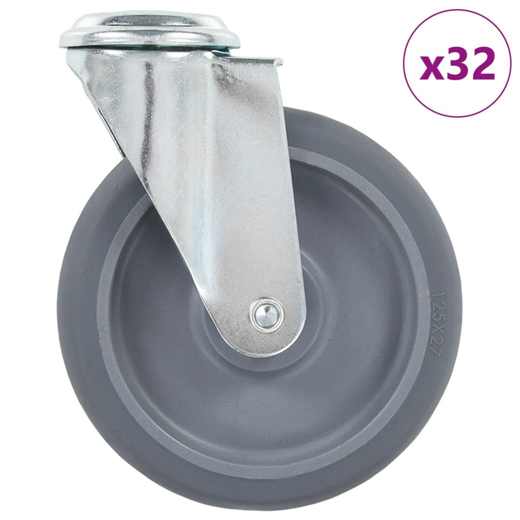 Drejehjul med bolthul 32 stk 125 mm