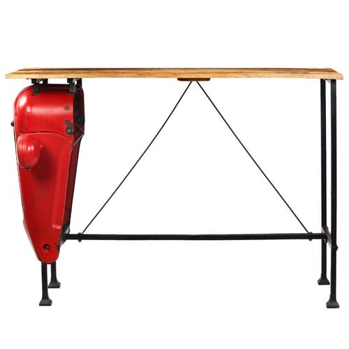Traktor-barbord i massivt mangotræ rød 60 x 150 x 107 cm