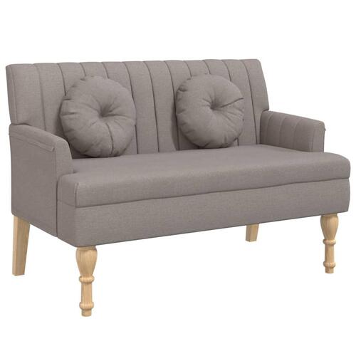Bænk med hynder 113x64,5x75,5 cm stof gråbrun