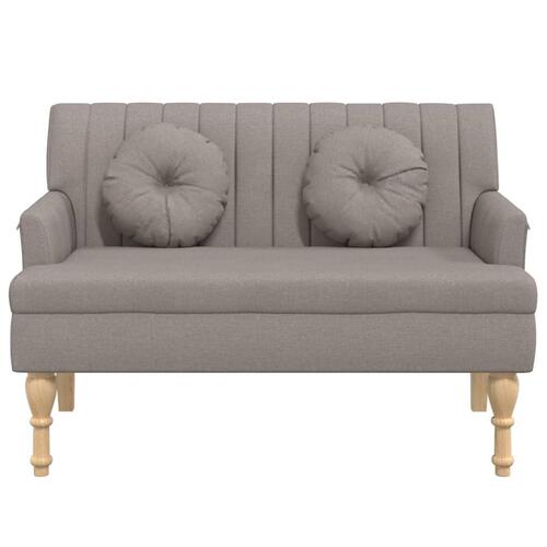 Bænk med hynder 113x64,5x75,5 cm stof gråbrun