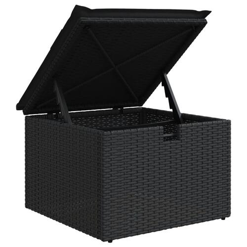 Sofasæt til haven 6 dele med hynder polyrattan sort