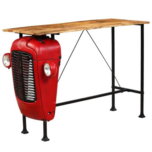 Traktor-barbord i massivt mangotræ rød 60 x 150 x 107 cm