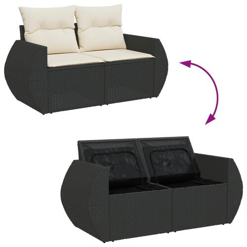 Sofasæt til haven 11 dele med hynder polyrattan sort