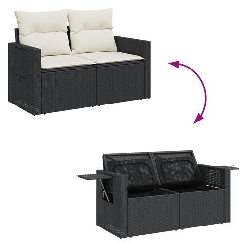 Sofasæt til haven 9 dele med hynder polyrattan sort