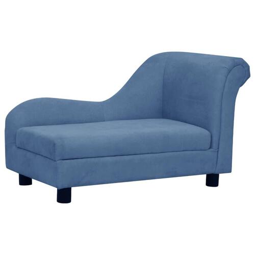 Hundesofa med pude 83x44x44 cm plys blå