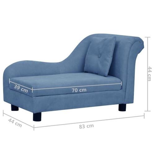 Hundesofa med pude 83x44x44 cm plys blå
