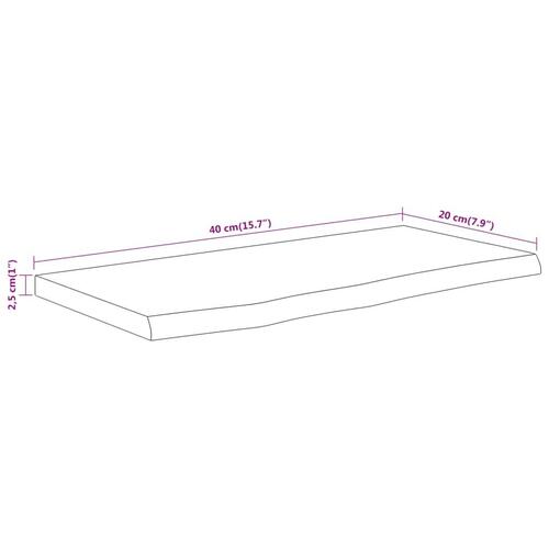 Væghylde 40x20x2,5 cm rektangulær massivt akacietræ