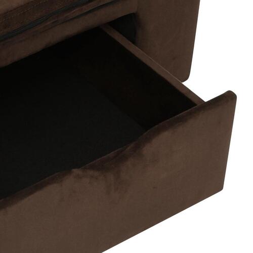 Hundesofa med skuffe 75x50x38 cm plys brun