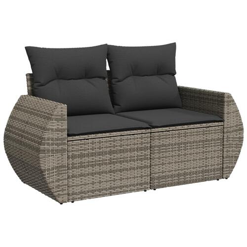 Loungesæt til haven 11 dele med hynder polyrattan grå