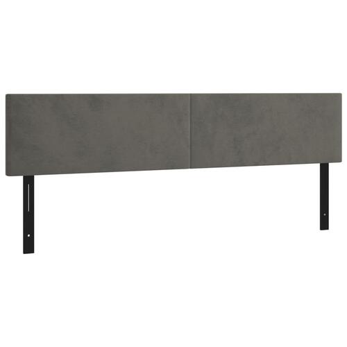 Sengegavle 2 stk. 100x5x78/88 cm fløjl mørkegrå