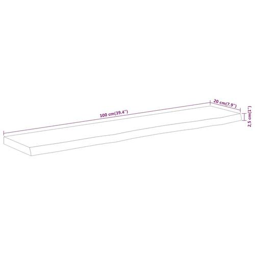 Væghylde 100x20x2,5 cm rektangulær massivt akacietræ