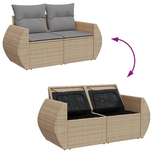 Sofasæt til haven 11 dele med hynder polyrattan beige