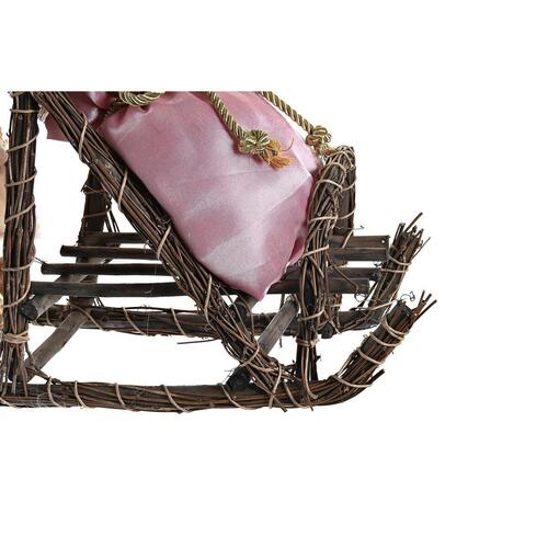 Dekorativ figur Julemanden Jul Grå Pink Træ 42 x 22 x 50 cm